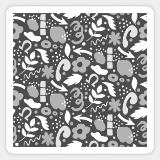 Abstract retro pattern in monochrome black and white Sticker